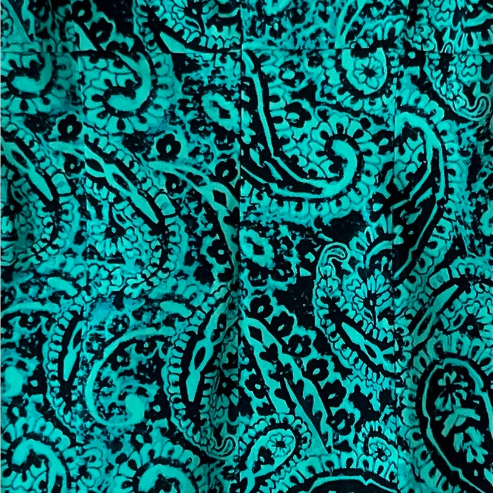 Jones New York Teal and Black Paisley Midi Dress - Picture 3 of 7